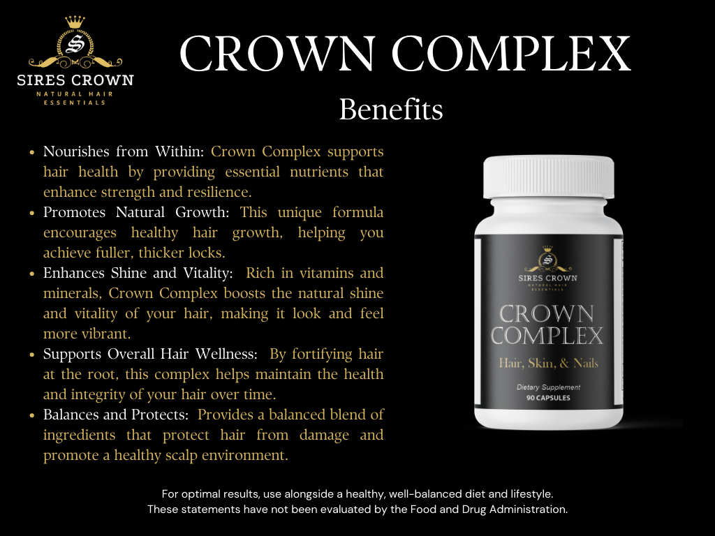 Crown Complex - 90 capsules - Hair Growth Supplements with Biotin, Collagen and Horsetail Grass