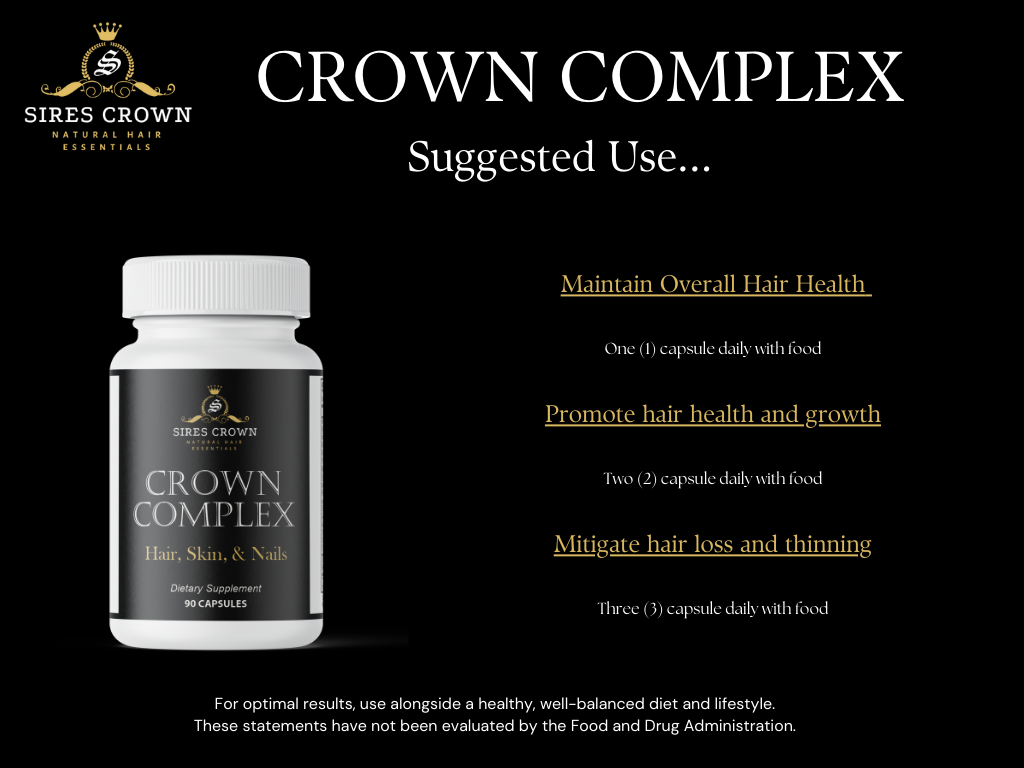 Crown Complex - 90 capsules - Hair Growth Supplements with Biotin, Collagen and Horsetail Grass