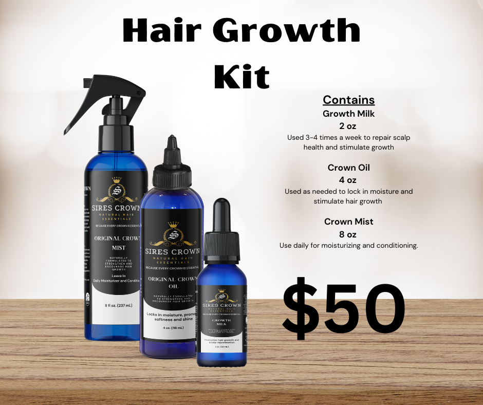 Hair Growth Kit - All In One Growth Kit - Crown Growth Milk, Original Crown Mist and Oil