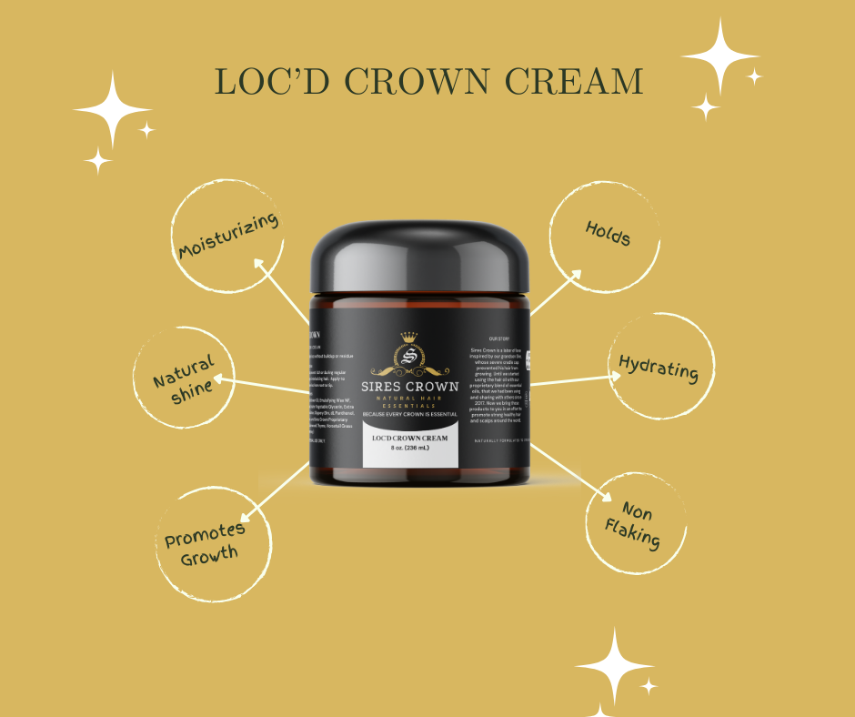 Loc'd Crown Cream - 8 oz - Nourishing Hairstyling Cream with Rosemary and Horsetail Grass