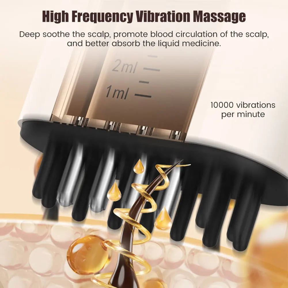 Electric 3:1 Scalp Massager, Hair Growth Stimulator & Oil Applicator for Healthy Hair Care | Red Light Therapy & Micro-Current