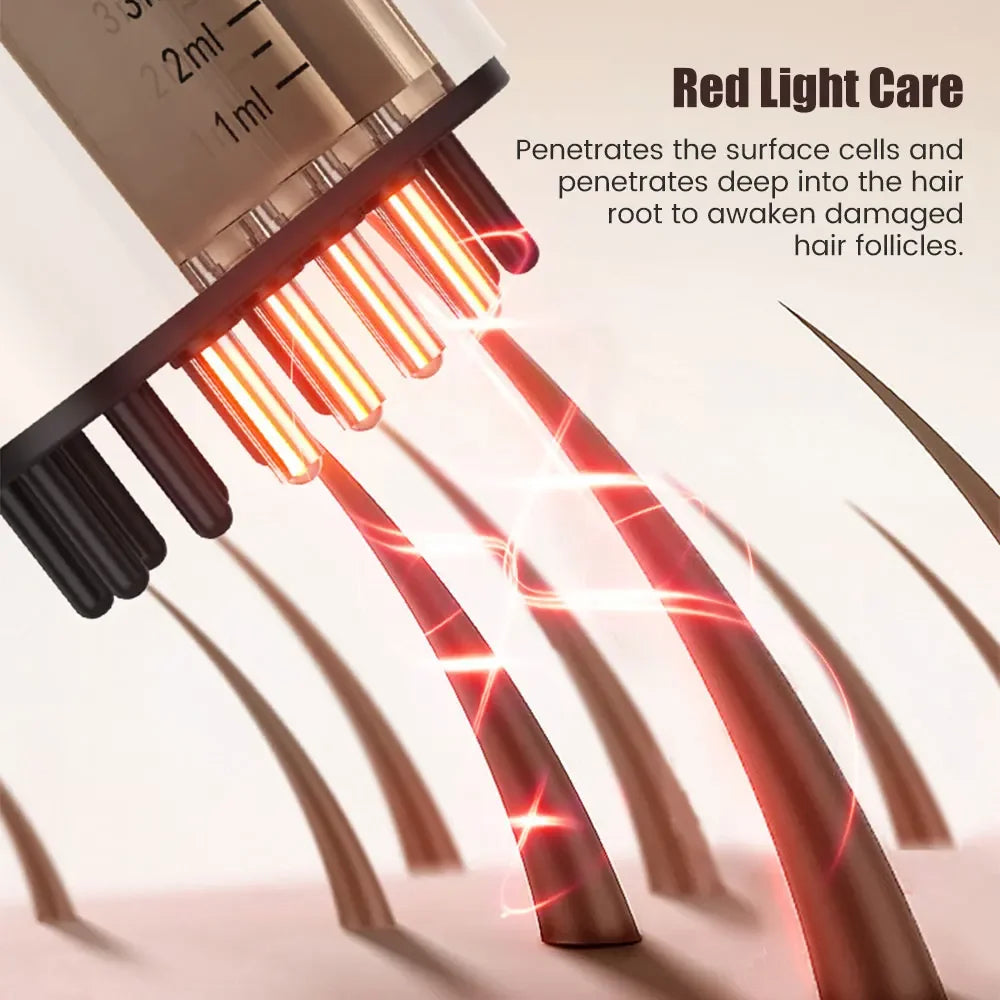 Electric 3:1 Scalp Massager, Hair Growth Stimulator & Oil Applicator for Healthy Hair Care | Red Light Therapy & Micro-Current